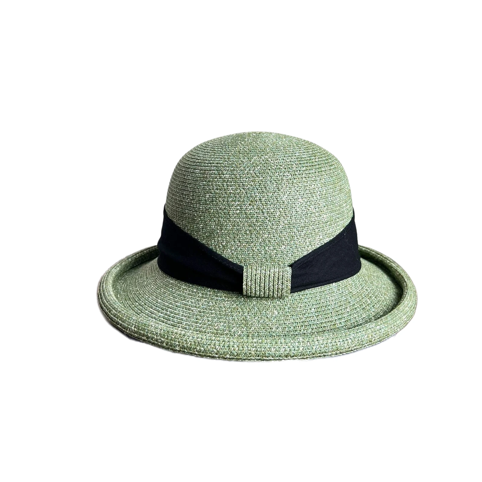 Women's Paper Straw Bucket Hat With Ribbon Bow