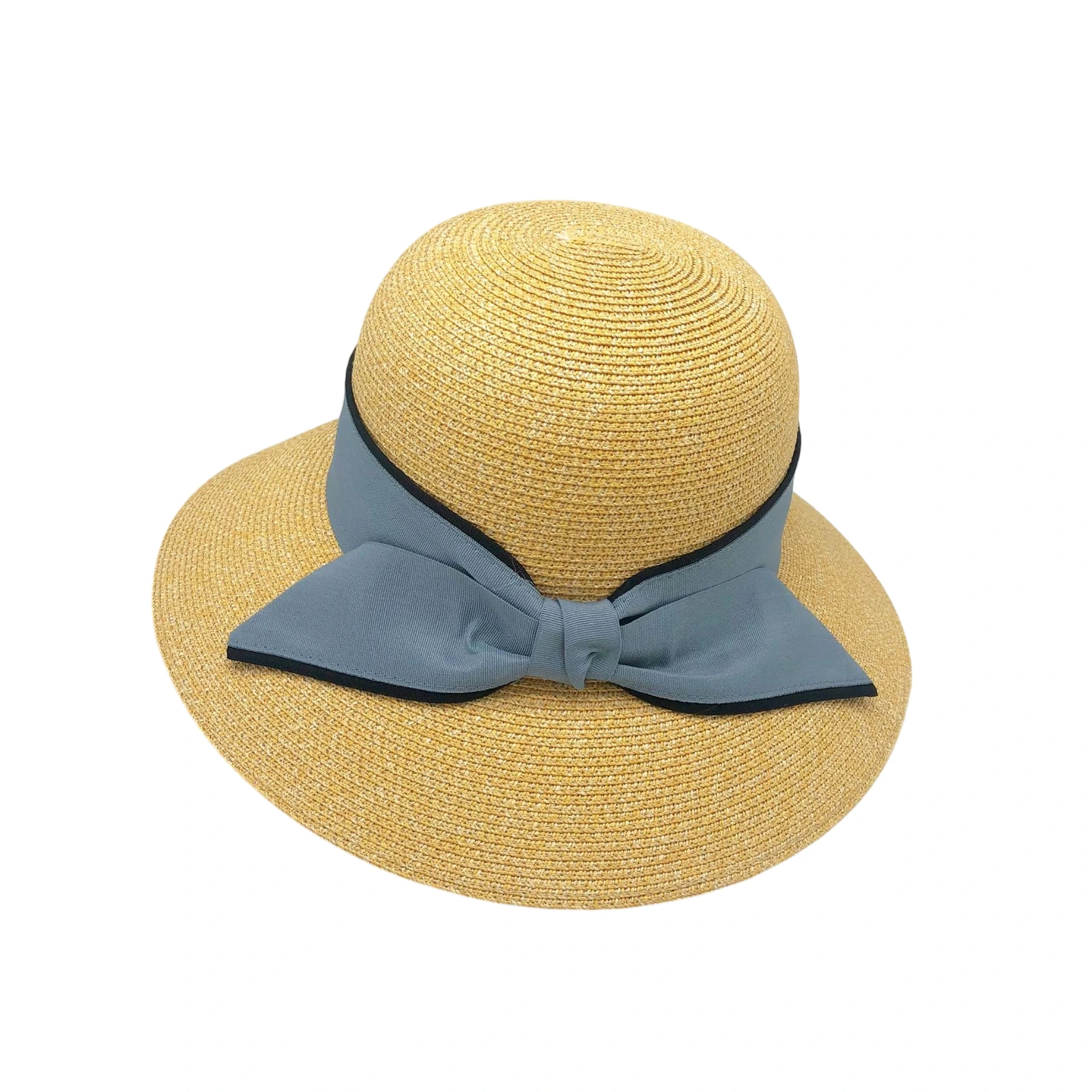 Paper Straw Bucket Hat with Ribbon Bow image 2