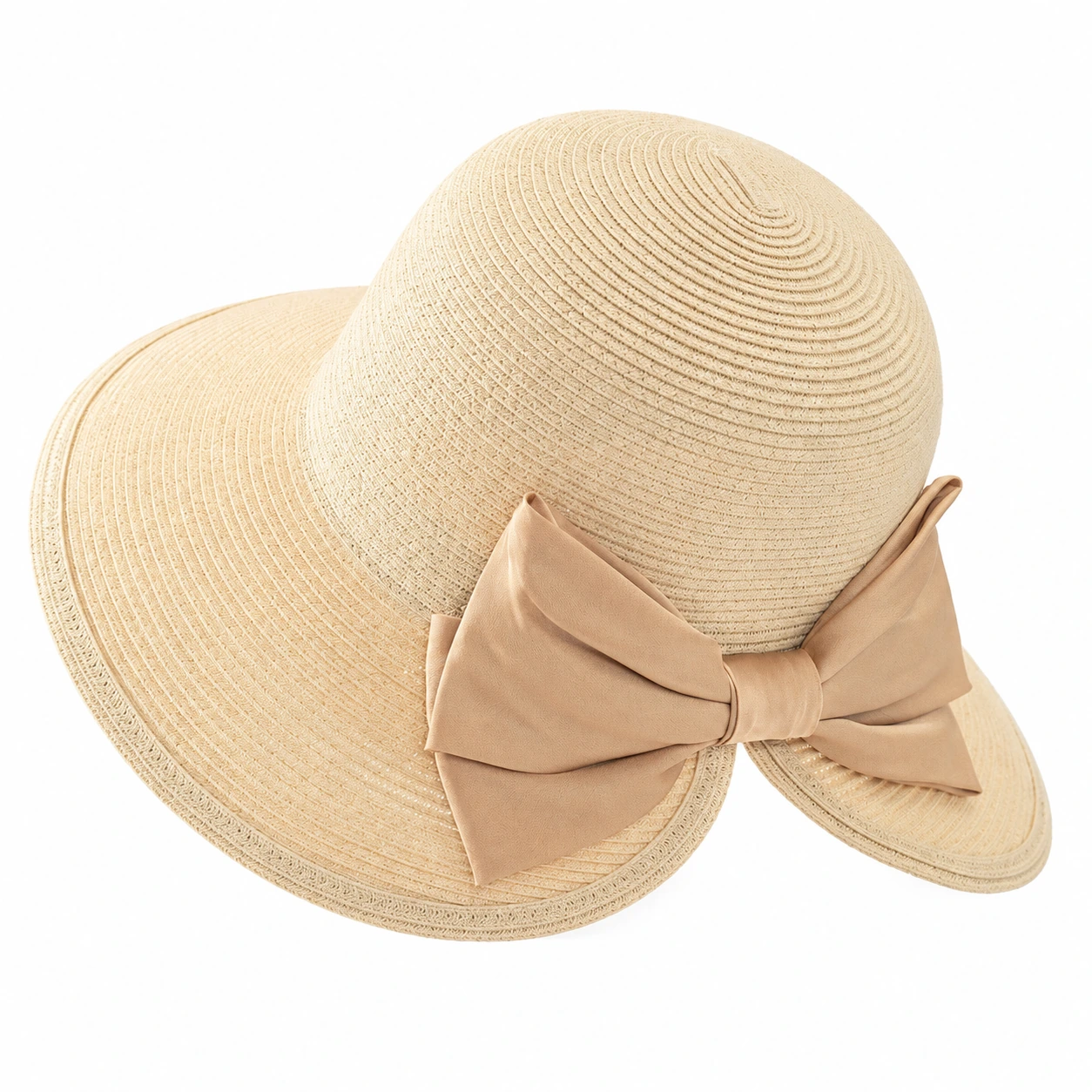 Polyester Bucket Hat with Ribbon Bow