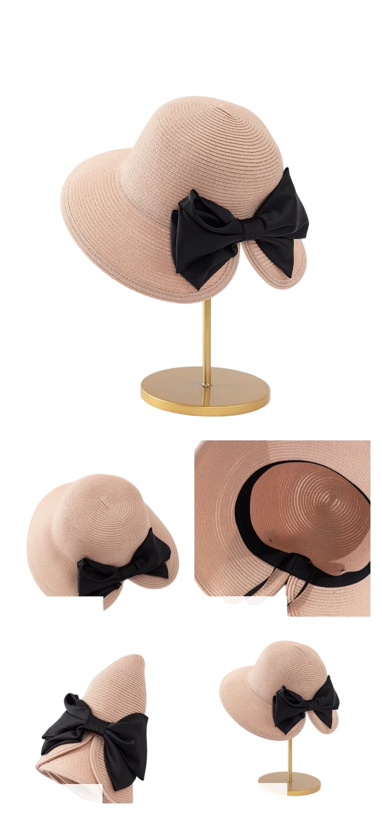 Polyester Bucket Hat with Ribbon Bow image 3
