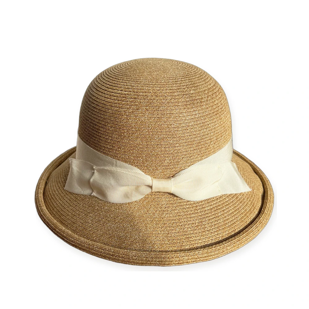 Women's Paper Straw Sun Hat with Ribbon image 2