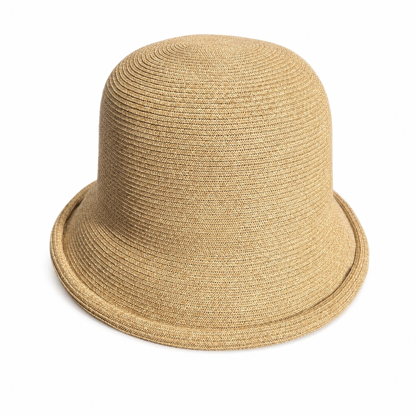 Women's Paper Straw Bucket Hat with Metal Buckle