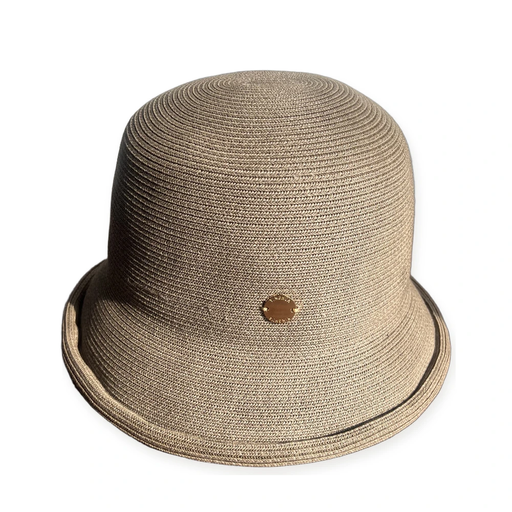 Women's Paper Straw Bucket Hat with Metal Buckle image 2