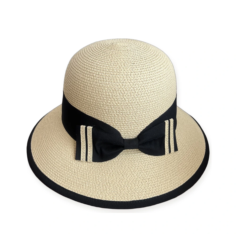 Paper Straw Bucket Hat with Ribbon image 2
