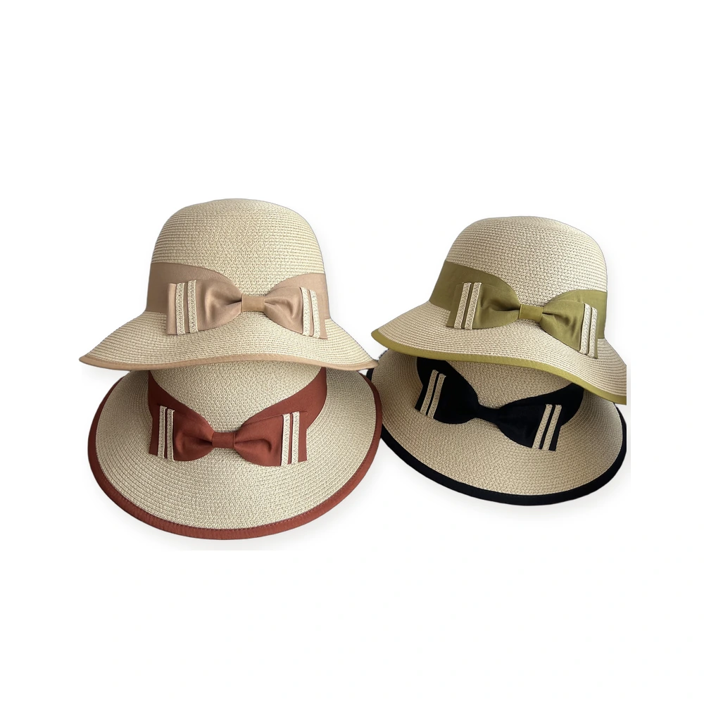 Paper Straw Bucket Hat with Ribbon image 4