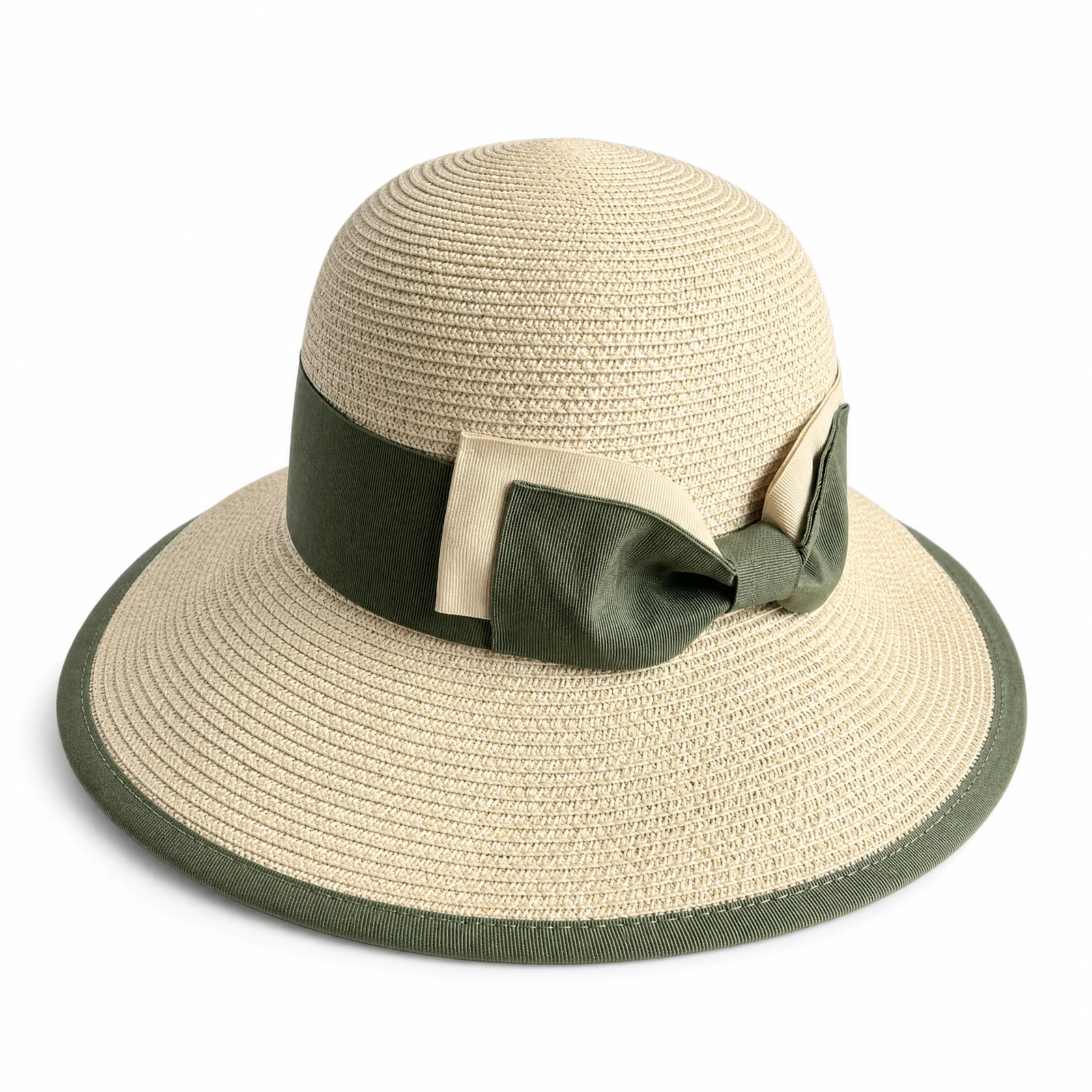 Women's Straw Sun Hat with Ribbon Bow
