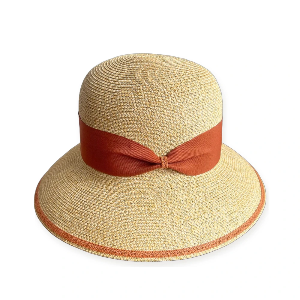 Paper Straw Bucket Hat with Ribbon Bow image 2