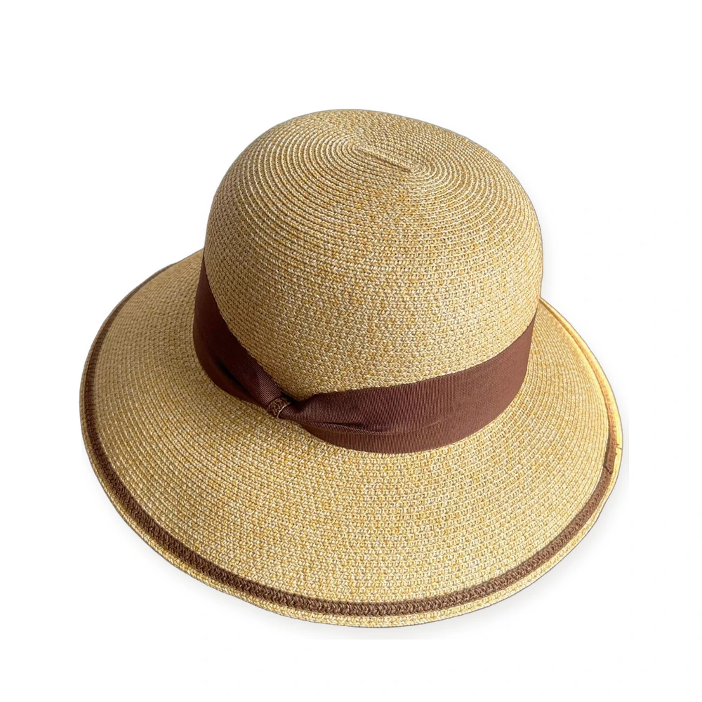 Paper Straw Bucket Hat with Ribbon Bow image 3