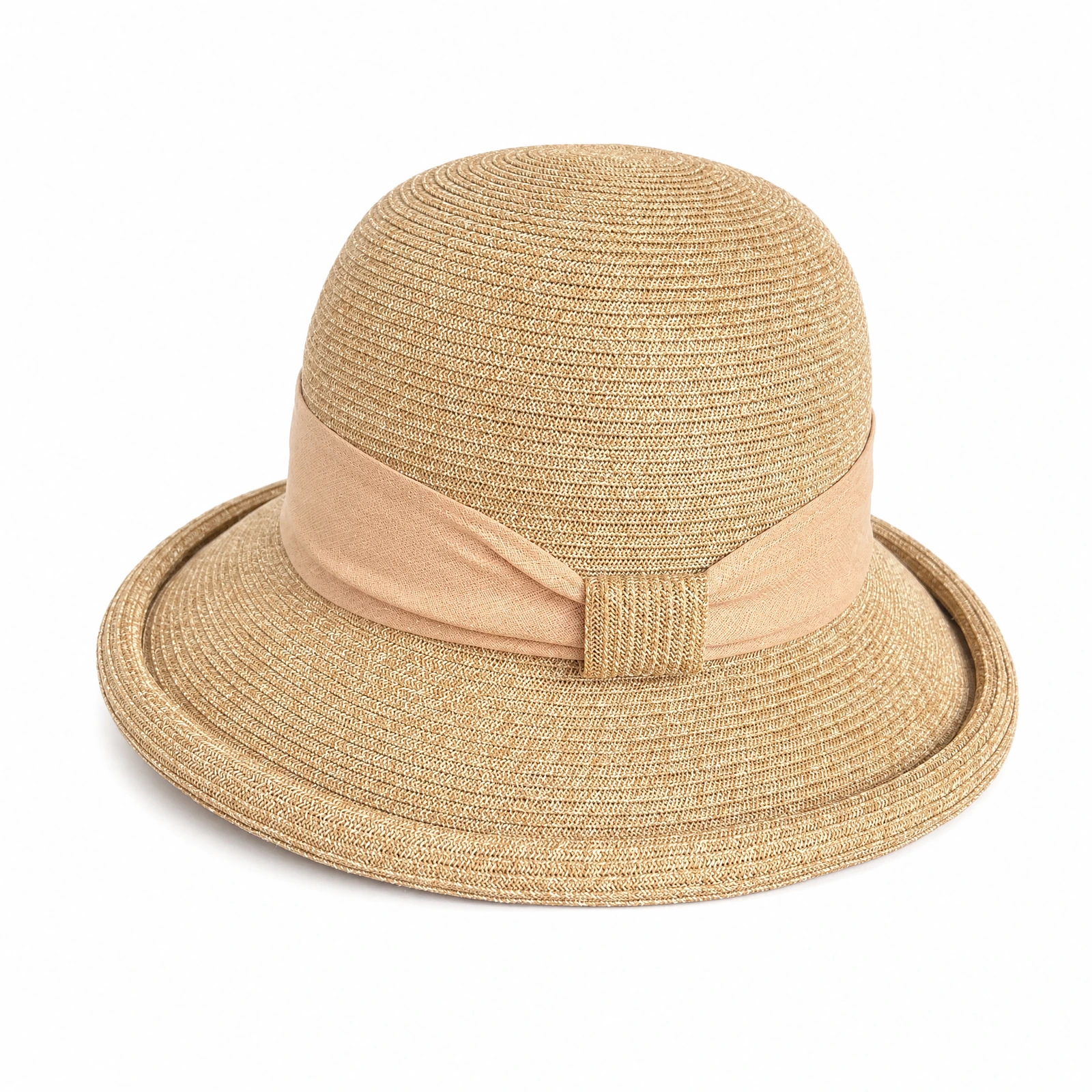 Paper Straw Sun Hat with Ribbon Bow