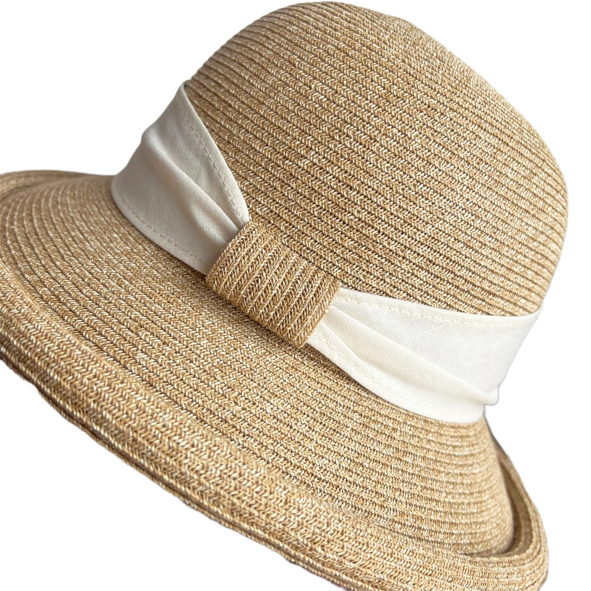Paper Straw Sun Hat with Ribbon Bow image 2