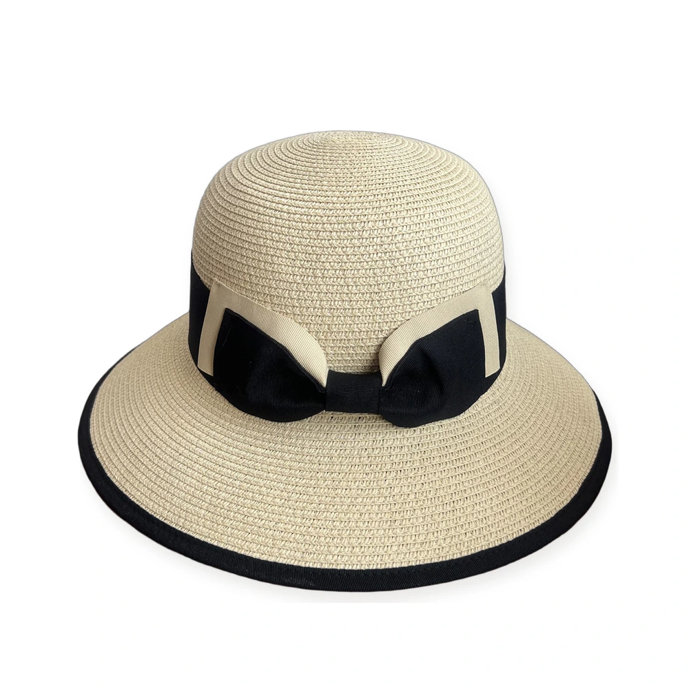 Paper Straw Bucket Hat with Ribbon Bow image 2