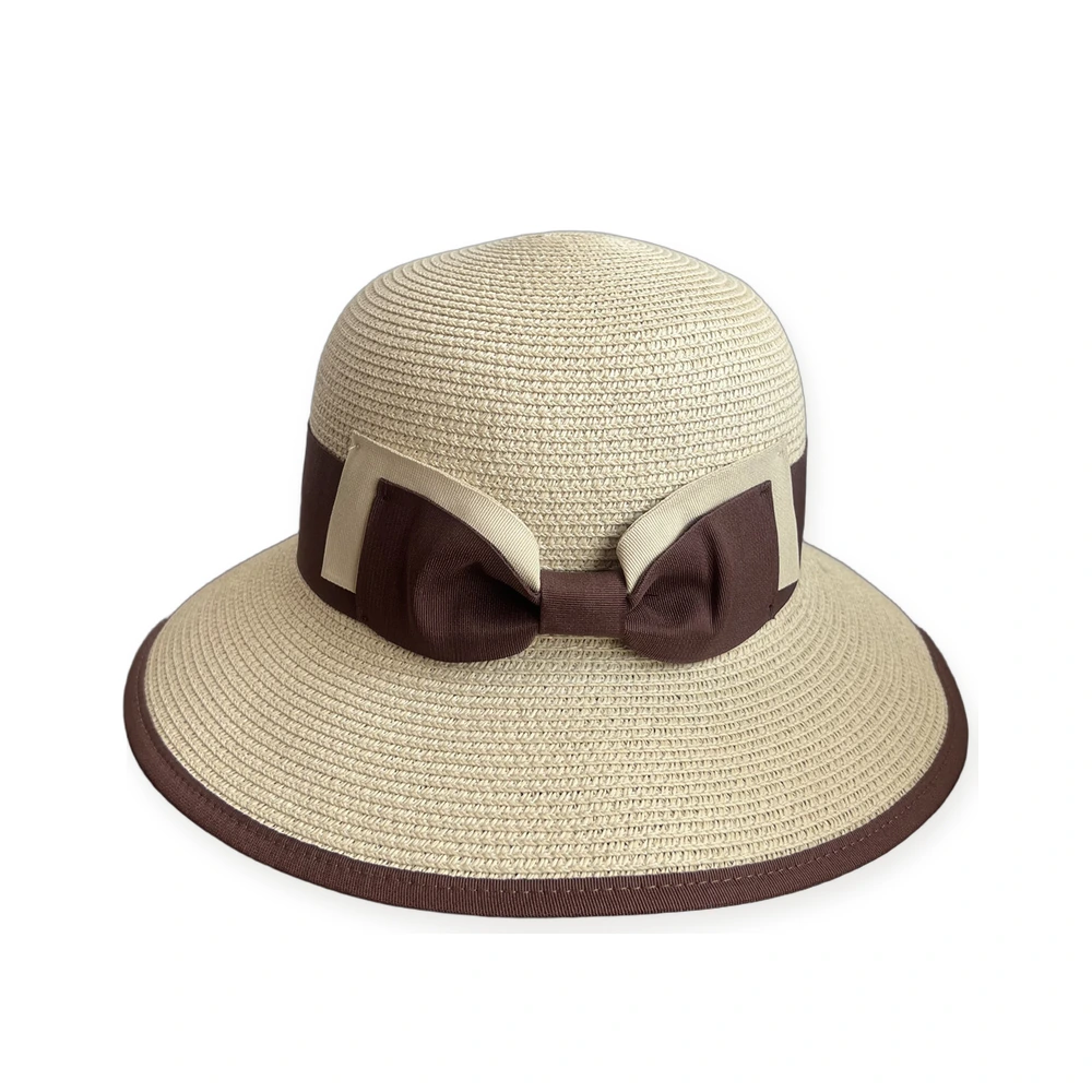 Paper Straw Bucket Hat with Ribbon Bow image 3