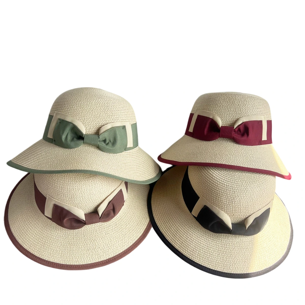 Paper Straw Bucket Hat with Ribbon Bow image 4