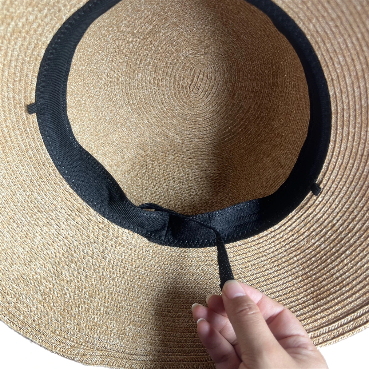 Paper Straw Bucket Hat with Ribbon Bow image 3