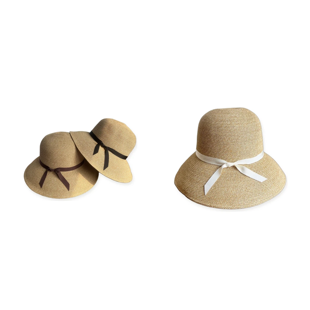 Paper Straw Bucket Hat with Ribbon Bow image 4