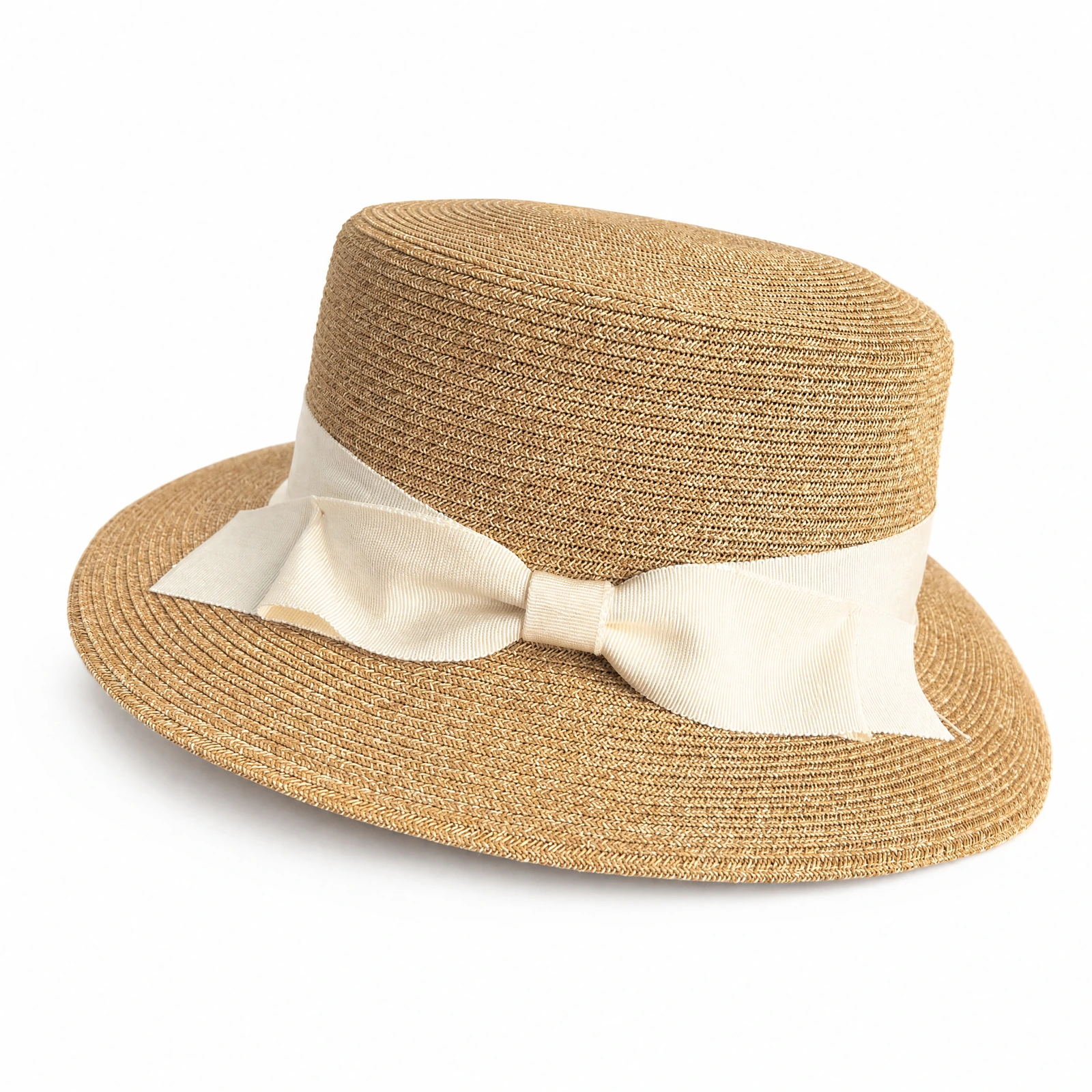 Women's Paper Straw Wide Brim Hat with Ribbon