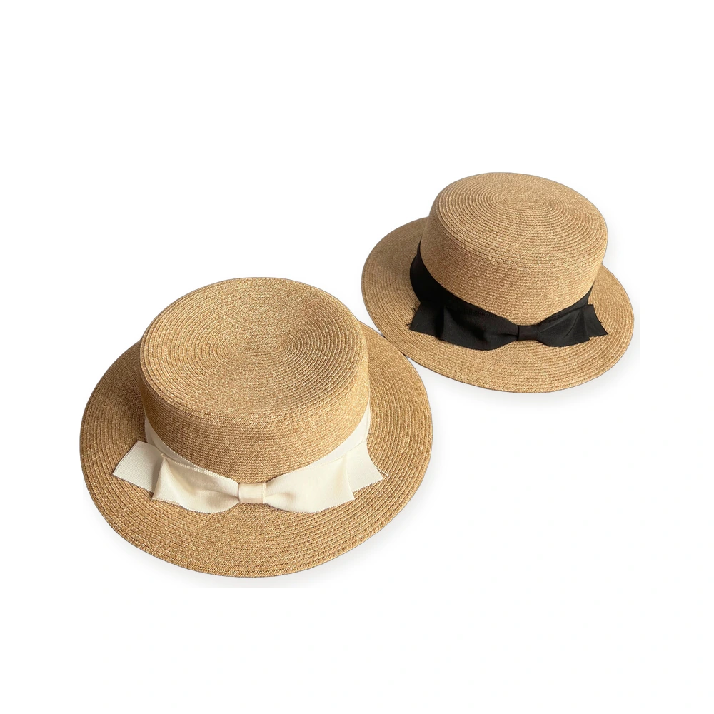 Women's Paper Straw Wide Brim Hat with Ribbon image 4