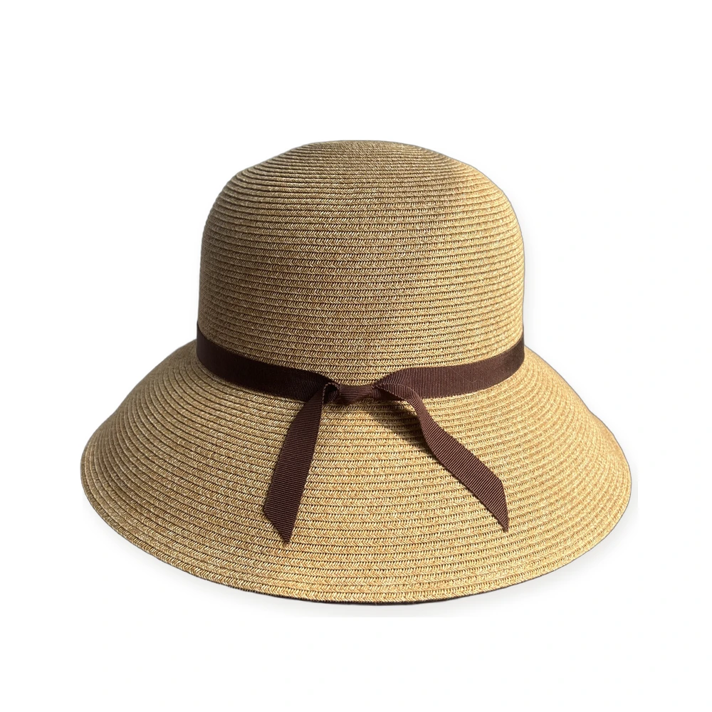 Paper Straw Bucket Hat with Ribbon Bow image 2