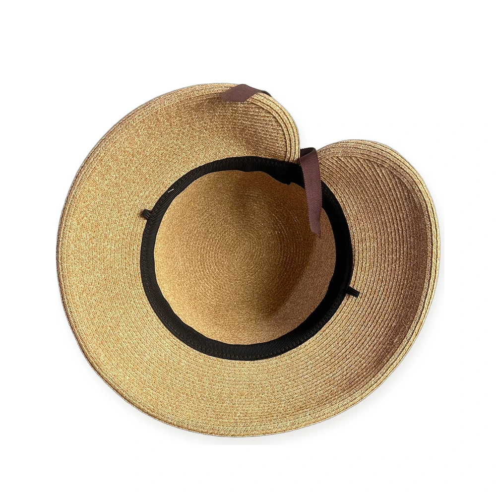 Paper Straw Bucket Hat with Ribbon Bow image 3