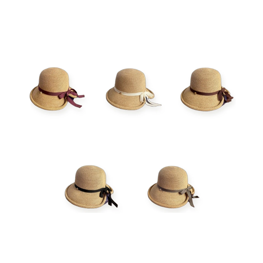 Paper Straw Bucket Hat with Ribbon Bow image 4