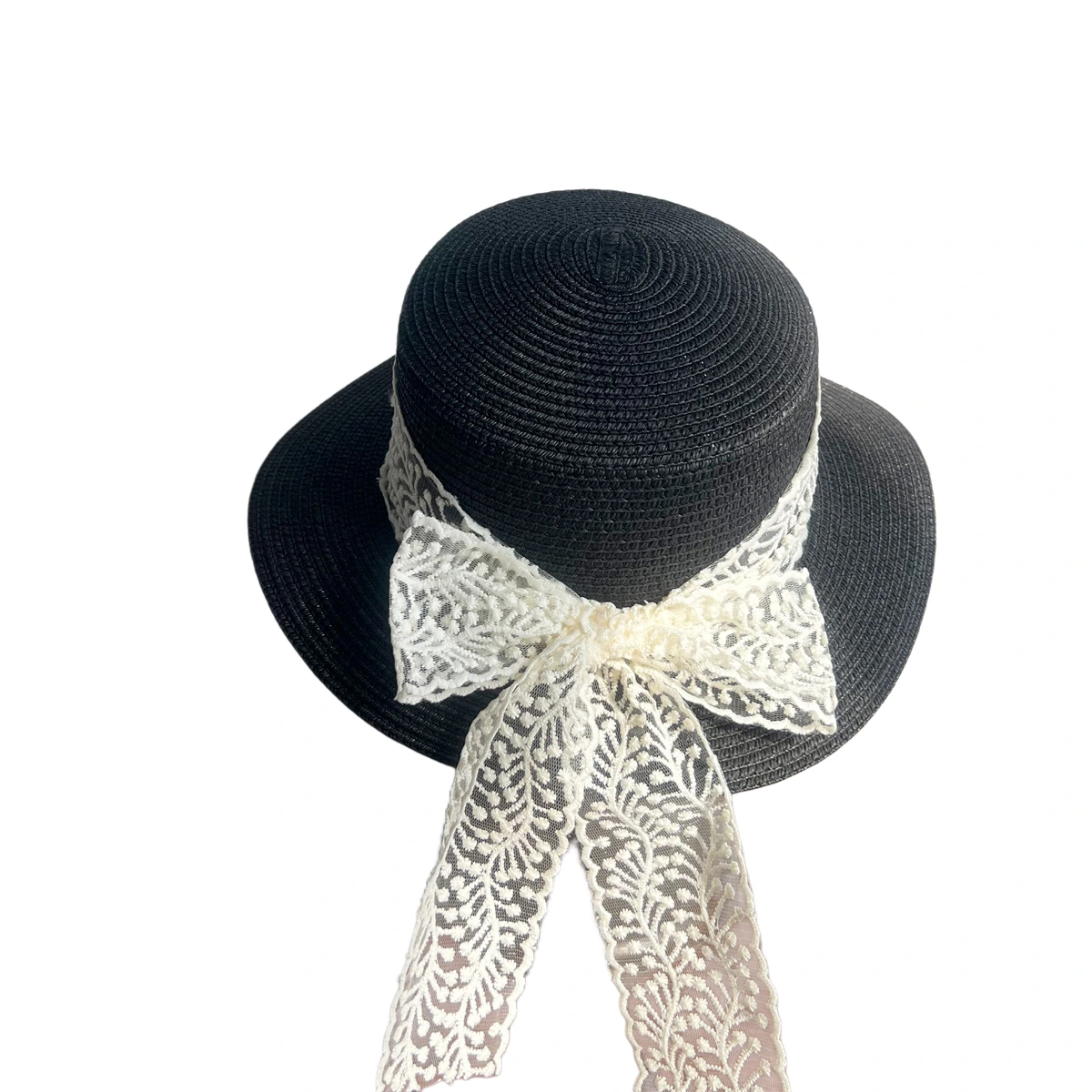 Paper Straw Boater Hat with Ribbon image 2
