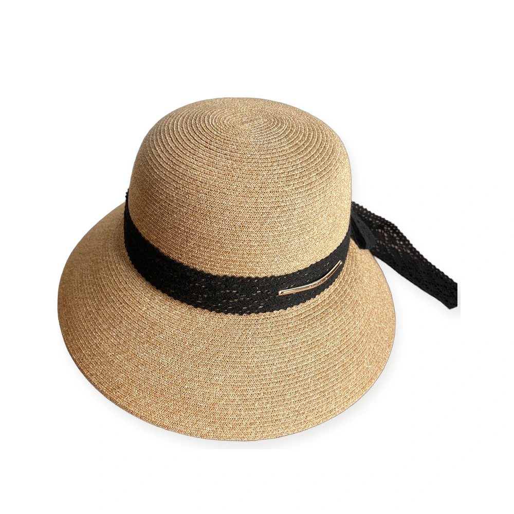 Paper Straw Bucket Hat with Ribbon image 2