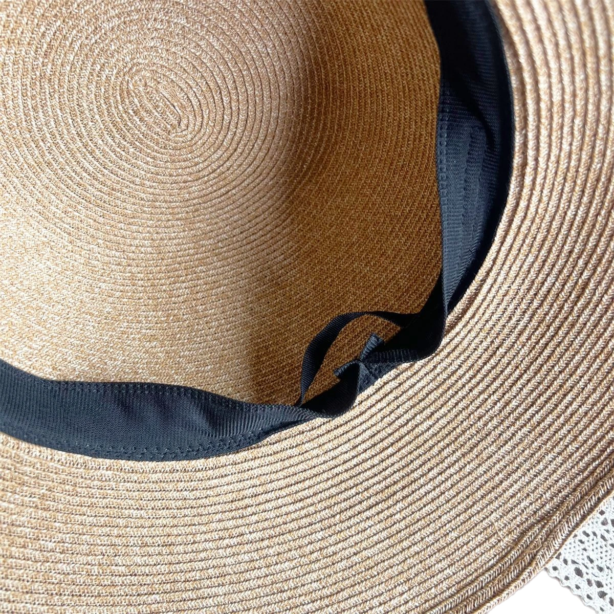 Paper Straw Bucket Hat with Ribbon image 3