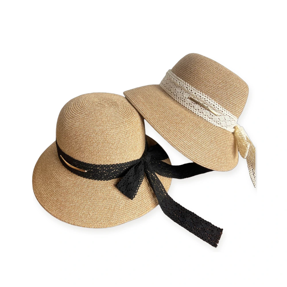 Paper Straw Bucket Hat with Ribbon image 4