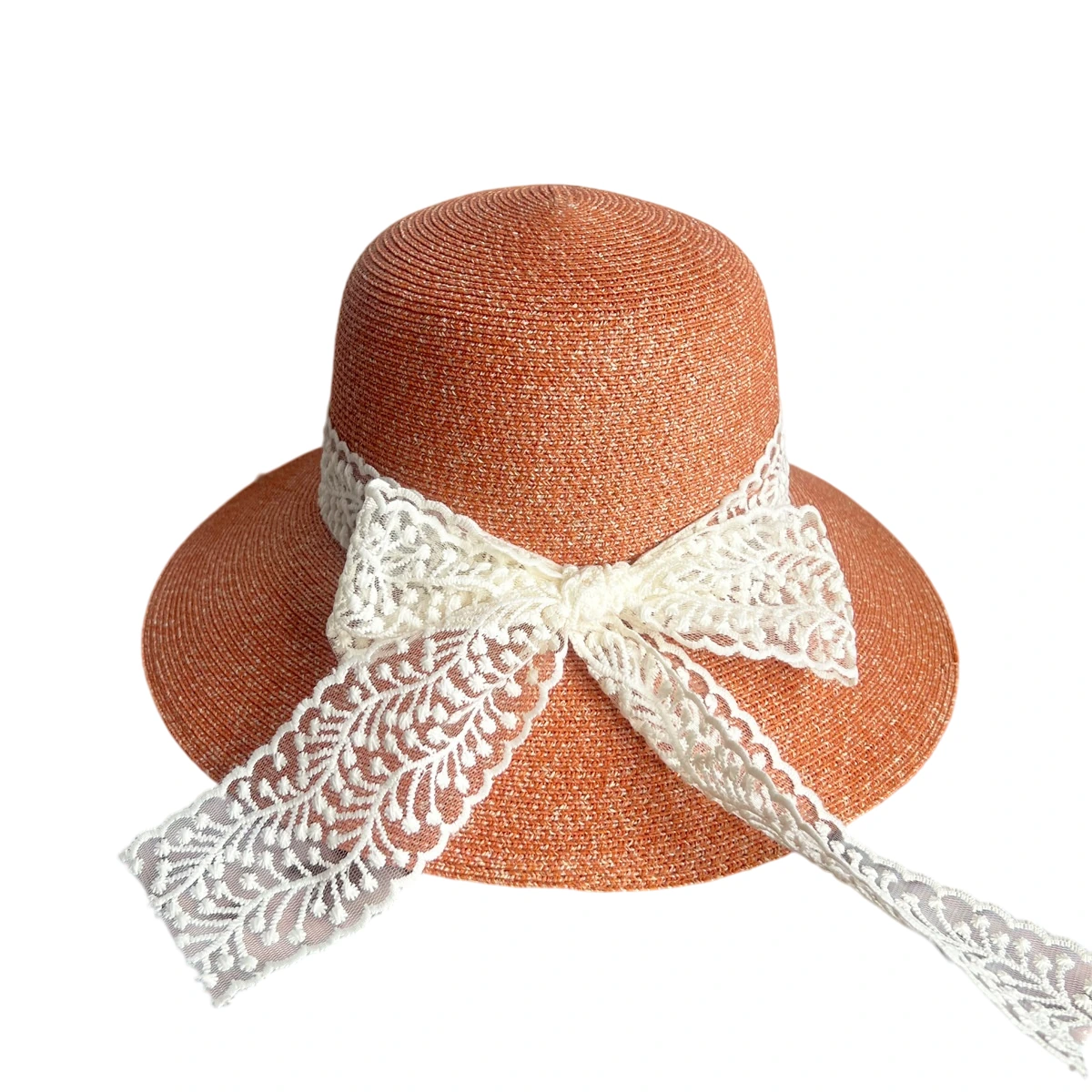 Paper Straw Bucket Hat with Ribbon Bow image 2