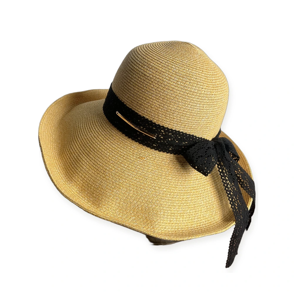 Paper Straw Bucket Hat with Ribbon Bow image 2