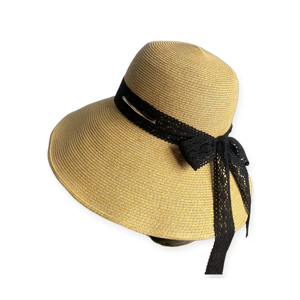 Paper Straw Bucket Hat with Ribbon Bow image 3