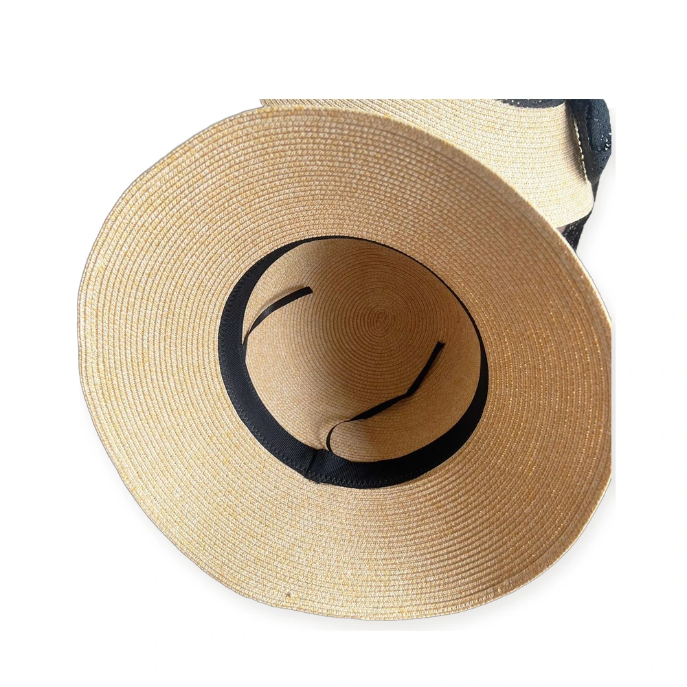 Paper Straw Bucket Hat with Ribbon Bow image 3