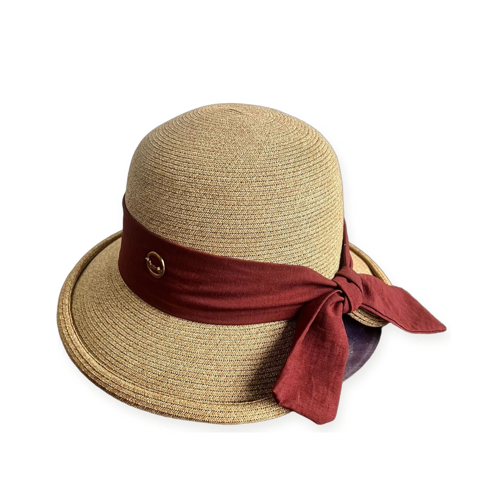 Paper Straw Sun Hat with Ribbon Bow image 2