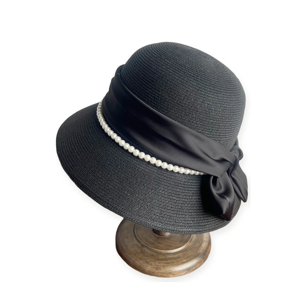Paper Straw Bucket Hat with Ribbon Bow image 2