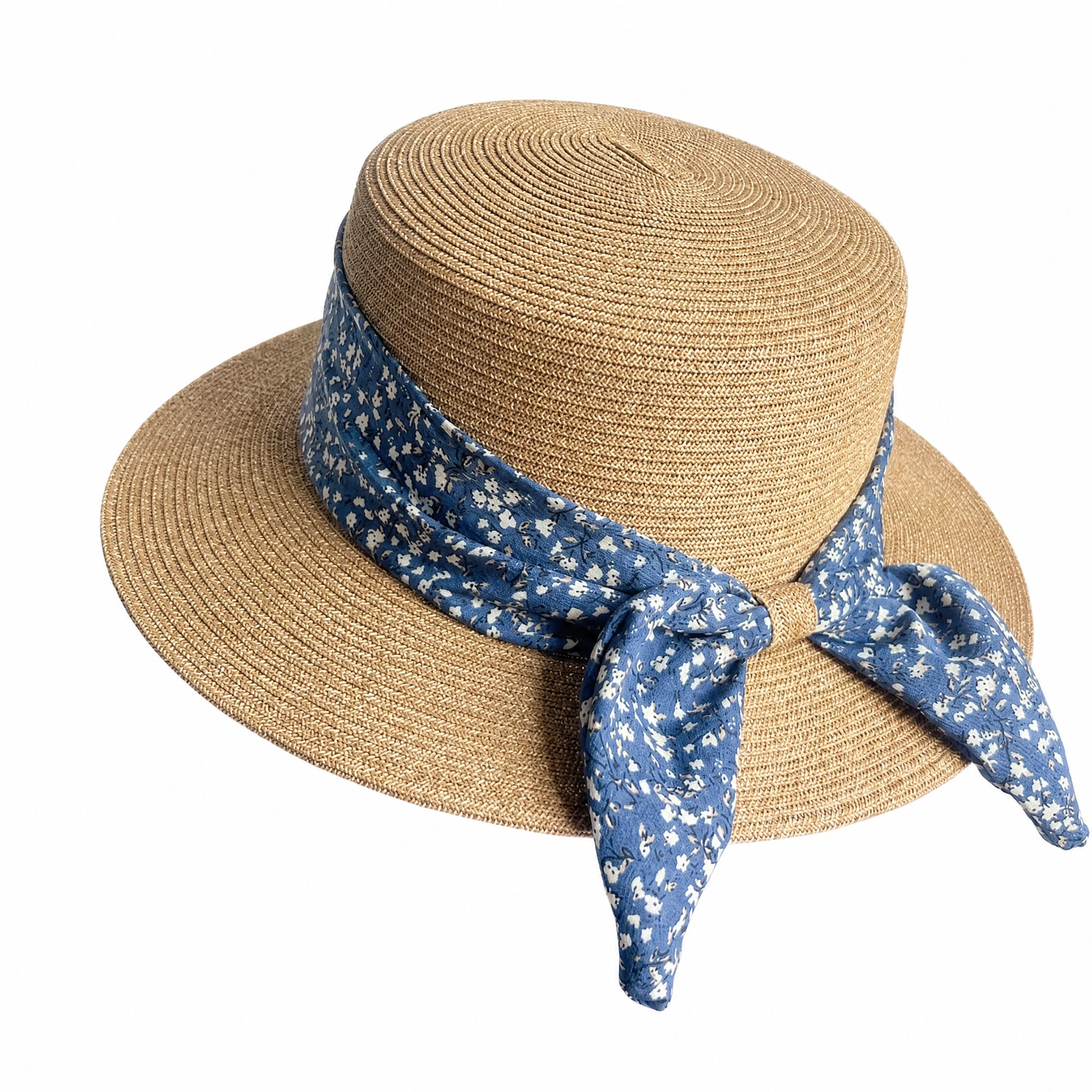 Paper Straw Wide Brim Hat with Ribbon Bow