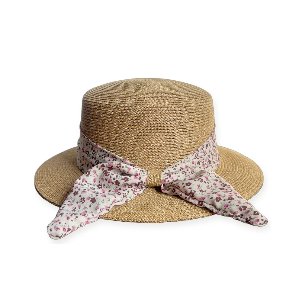 Paper Straw Wide Brim Hat with Ribbon Bow image 3