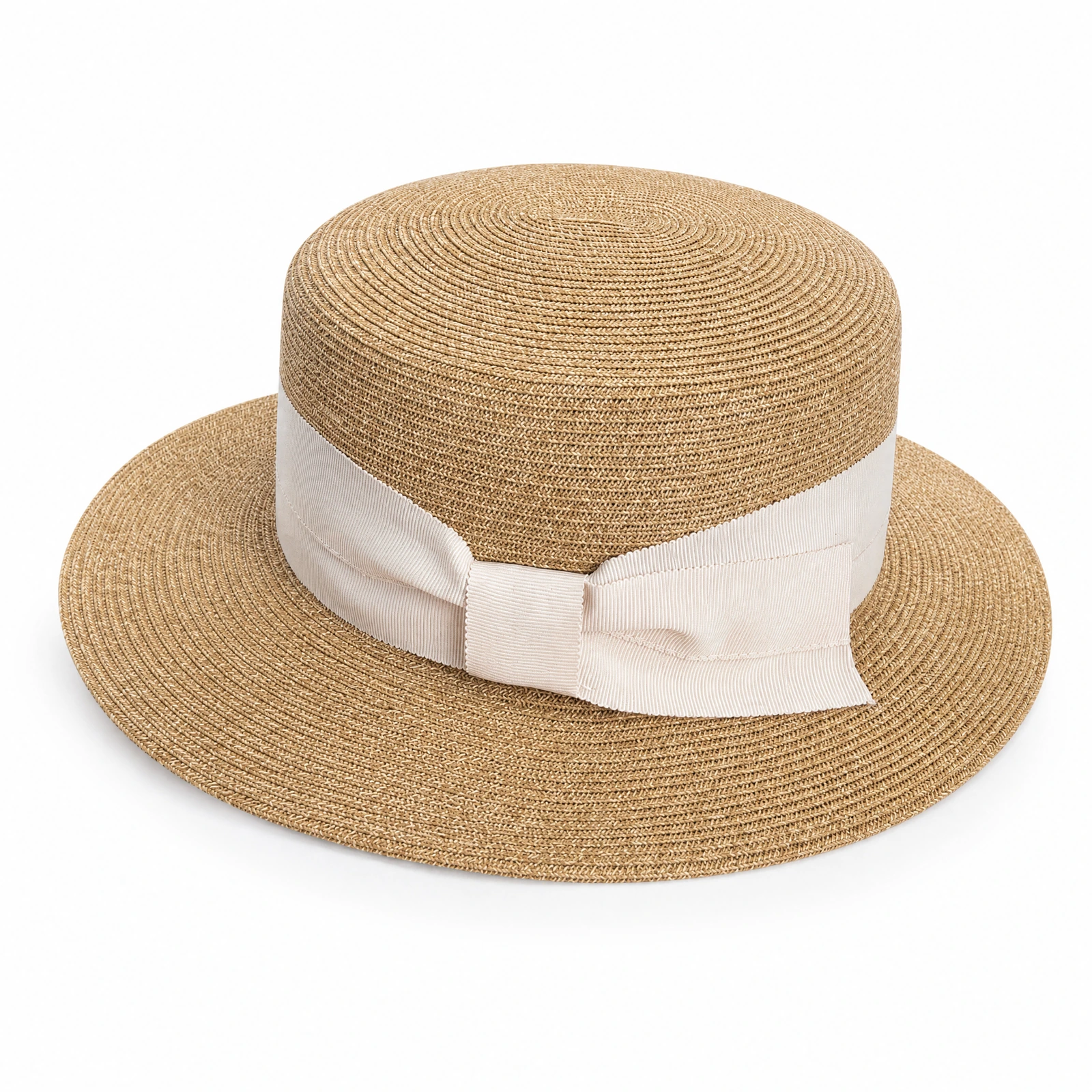 Women's Paper Straw Wide Brim Hat with Metal Buckle