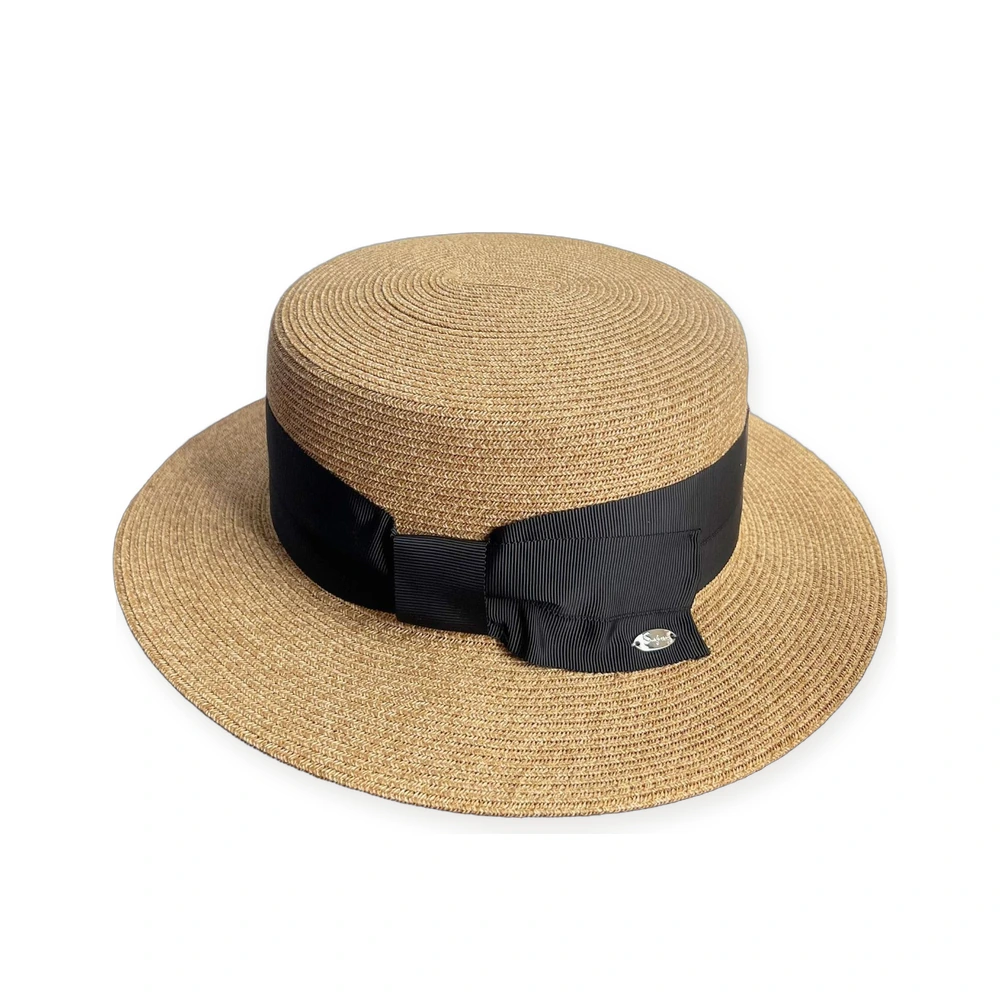 Women's Paper Straw Wide Brim Hat with Metal Buckle image 2
