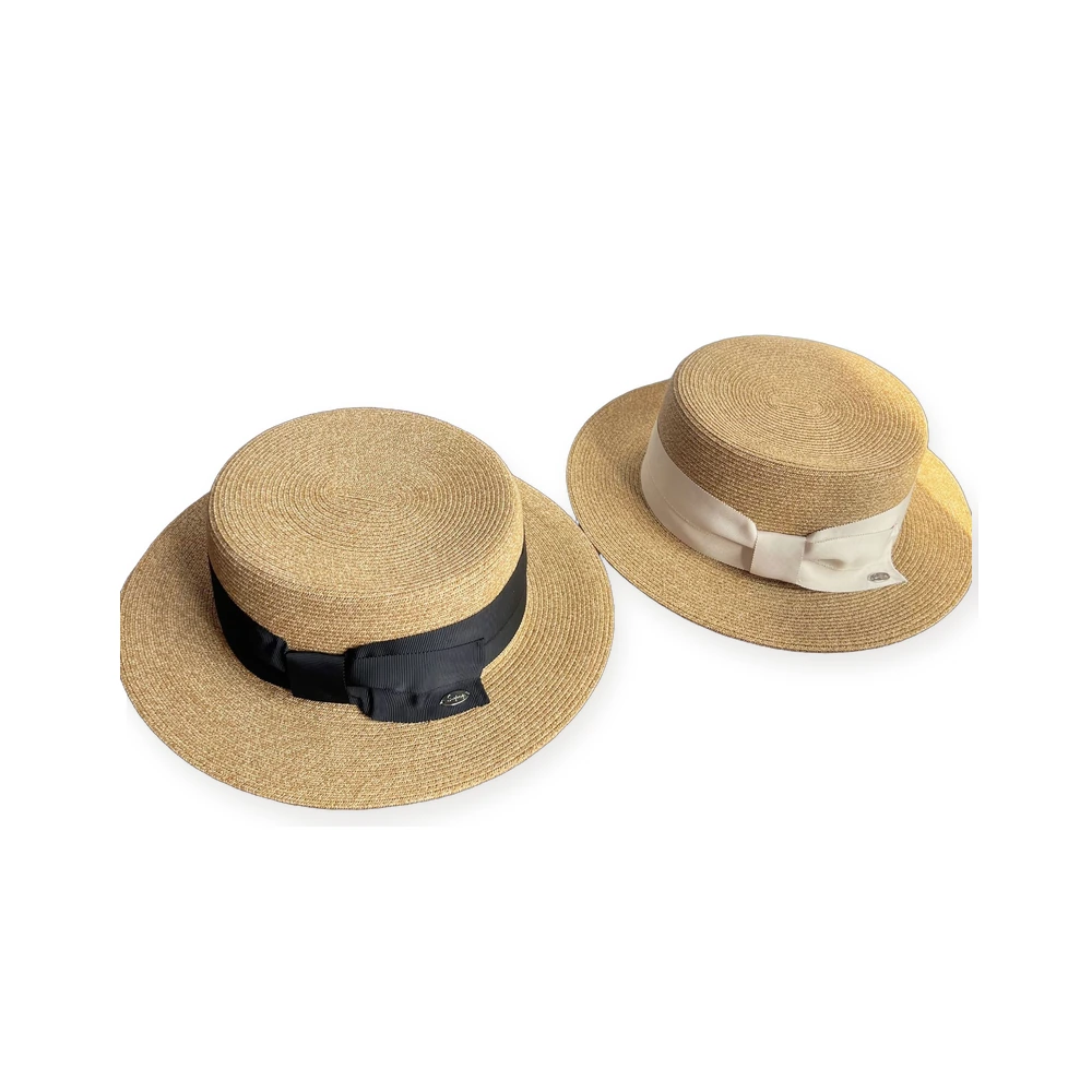 Women's Paper Straw Wide Brim Hat with Metal Buckle image 4