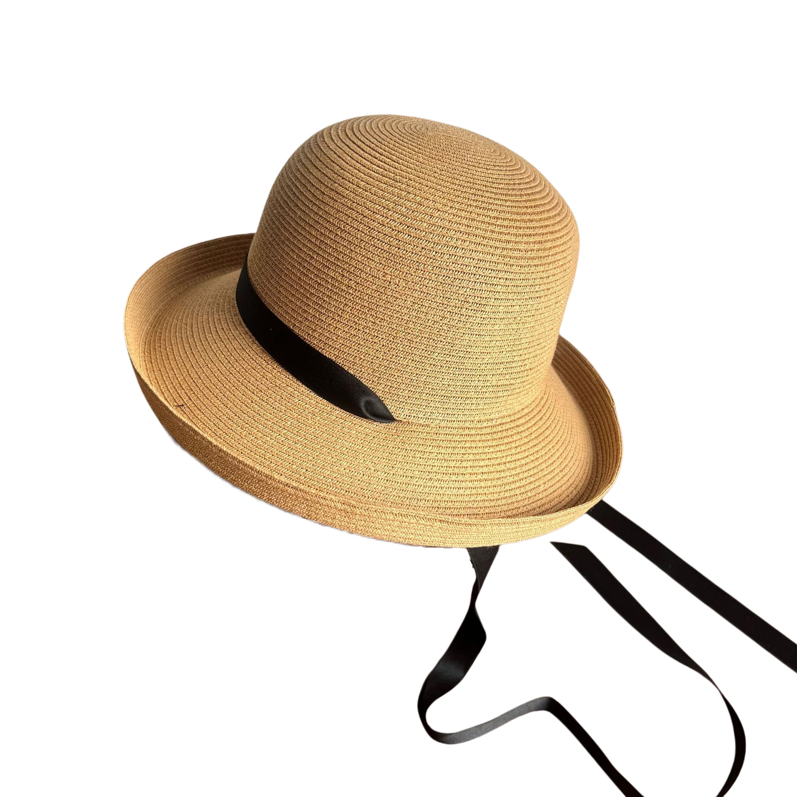 Paper Straw Wide Brim Hat with Ribbon image 2