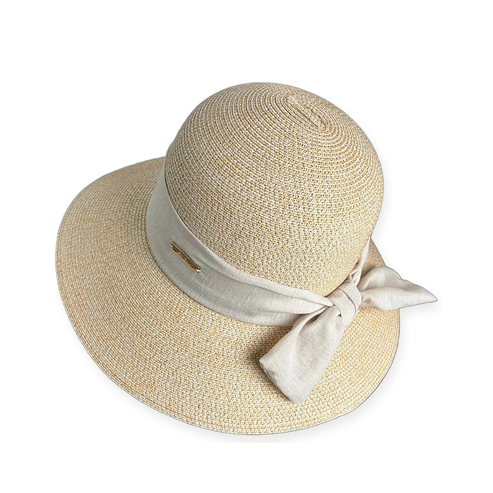 Paper Straw Bucket Hat with Ribbon Bow image 2