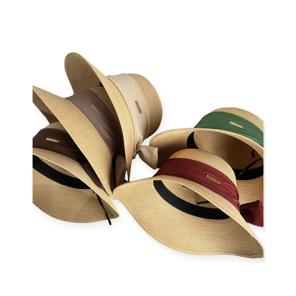 Paper Straw Bucket Hat with Ribbon Bow image 4