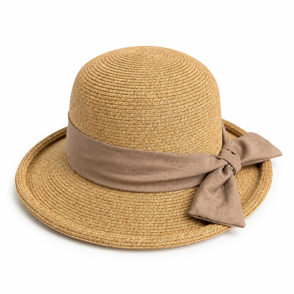 Paper Straw Bucket Hat with Metal Buckle
