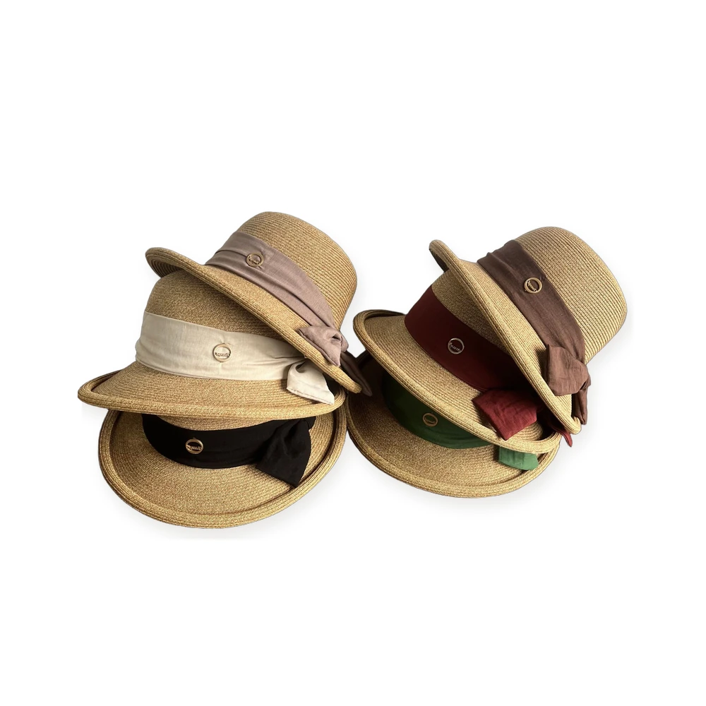 Paper Straw Bucket Hat with Metal Buckle image 4