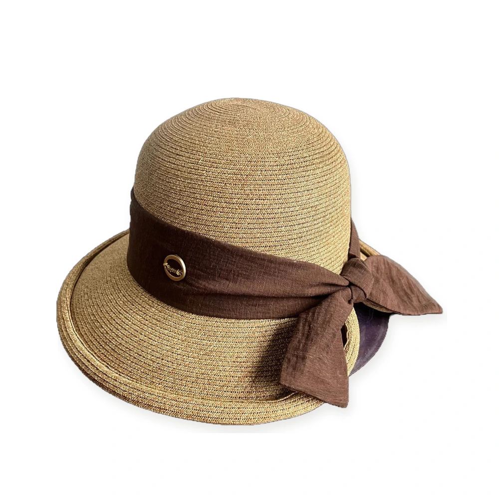 Paper Straw Sun Hat with Ribbon Bow image 2