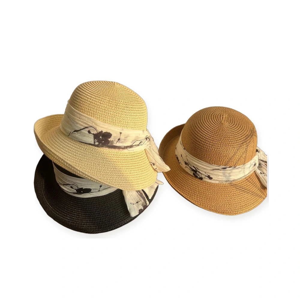 Women's Paper Straw Bucket Hat image 4