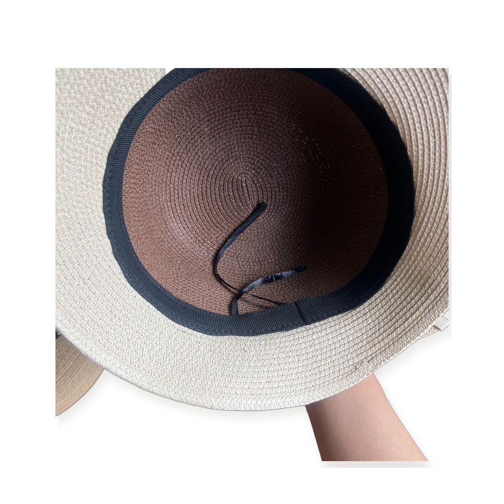Paper Straw Bucket Hat with Ribbon Bow image 3