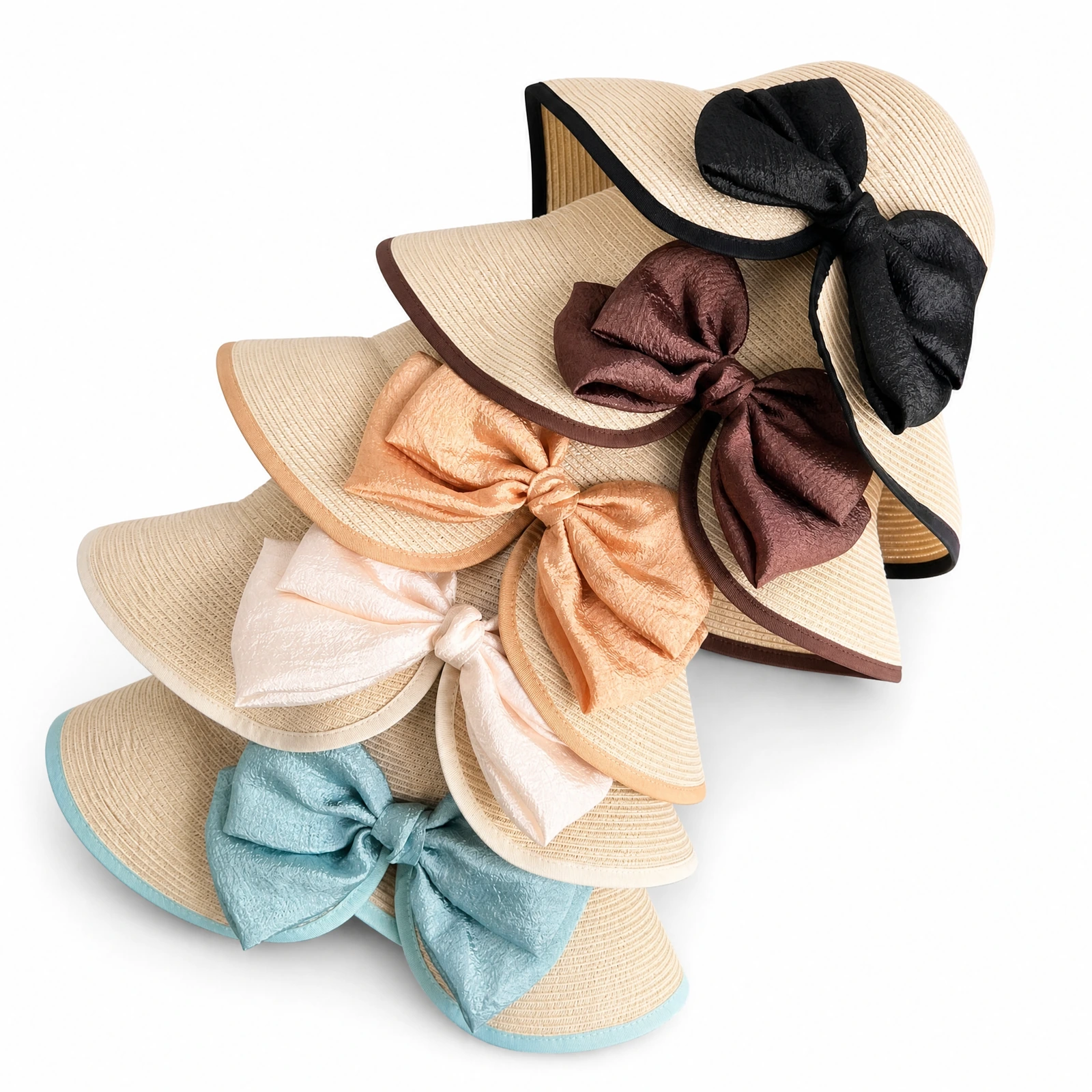 Polyester Bucket Hat with Ribbon Bow