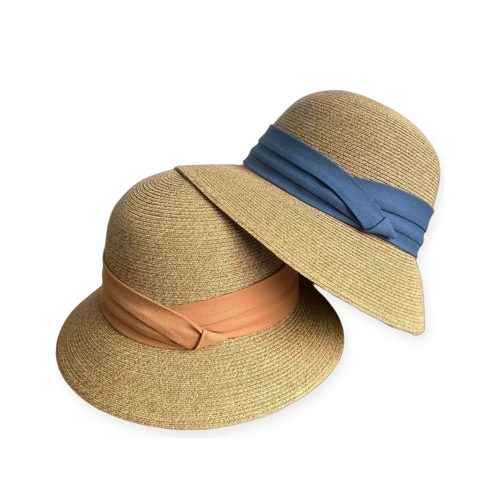 Paper Straw Wide Brim Hat with Ribbon Bow image 3
