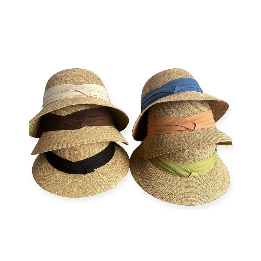 Paper Straw Wide Brim Hat with Ribbon Bow image 4